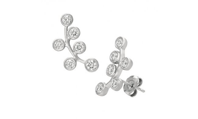 Jewelmi Custom 14k White Gold Diamond Earrings
