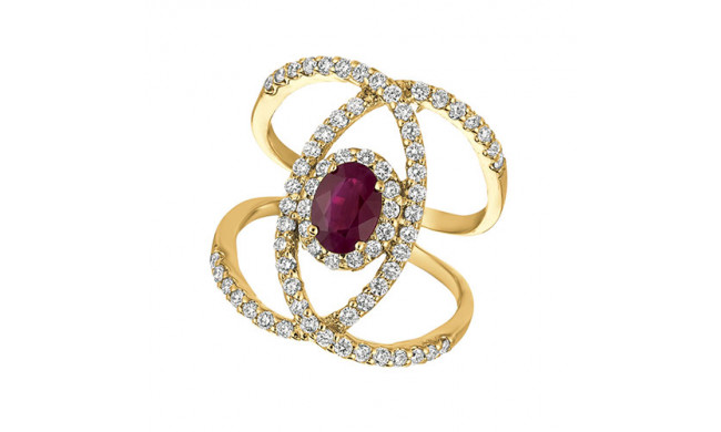 Jewelmi Custom 14k Yellow Gold Ruby Diamond Ring