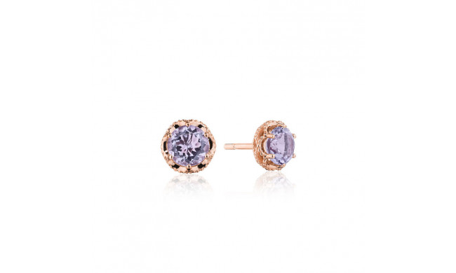 Tacori 14k Rose Gold Crescent Crown Gemstone Stud Earring - SE25313FP