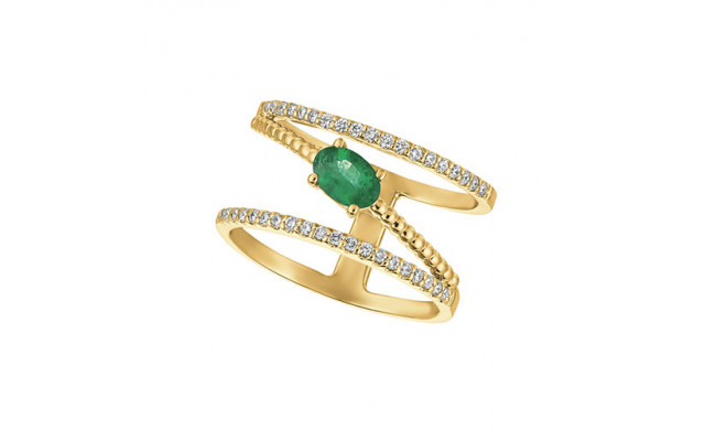 Jewelmi Custom 14k Yellow Gold Emerald Diamond Ring