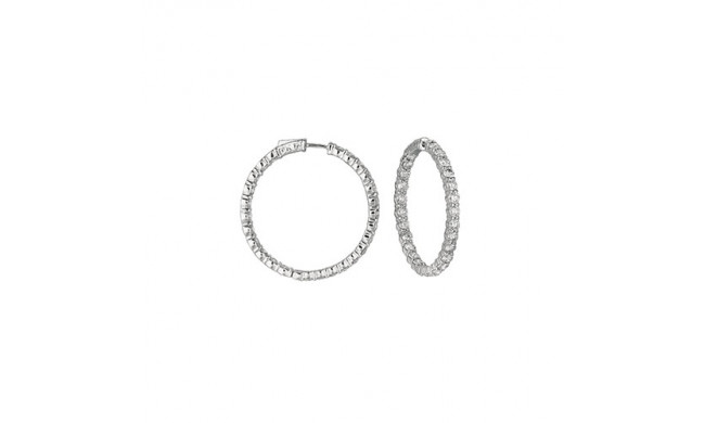 Jewelmi Custom 14k White Gold Diamond Hoop Earrings