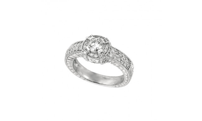 Jewelmi Custom 14k White Gold Halo Diamond Engagement Ring