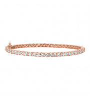 Jewelmi Custom 14k Rose Gold Diamond Bangle Bracelet