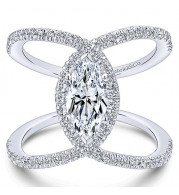 Gabriel & Co. 14k White Gold Nova Halo Engagement Ring - ER12644M4W44JJ