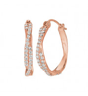 Jewelmi Custom 14k Rose Gold Diamond Earrings