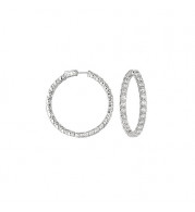 Jewelmi Custom 14k White Gold Diamond Hoop Earrings