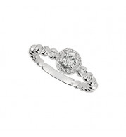 Jewelmi Custom 14k White Gold Halo Diamond Engagement Ring