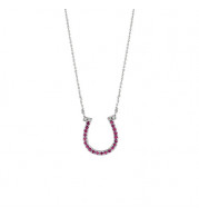 Jewelmi Custom 14k White Gold Sapphire Diamond Necklace