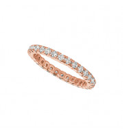 Jewelmi Custom 14k Rose Gold Diamond Eternity Wedding Band