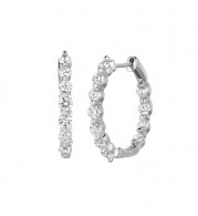 Jewelmi Custom 14k White Gold Diamond Hoop Earrings