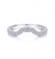 Gabriel & Co. 14k White Gold Victorian Curved Wedding Band - WB14440R4W44JJ