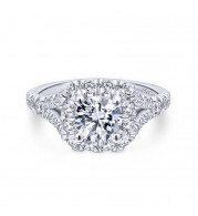 Gabriel & Co. 14k Two Tone Gold Blush Halo Engagement Ring - ER12830R4T44JJ