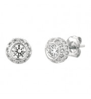 Jewelmi Custom 14k White Gold Diamond Earrings