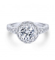 Gabriel & Co. 14k Two Tone Gold Blush Halo Engagement Ring - ER12825R4T44JJ