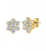 Jewelmi Custom 14k Yellow Gold Diamond Earrings