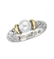 Alisa 18k Gold and Sterling Silver Pearl Traversa Ring