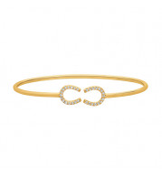 Jewelmi Custom 14k Yellow Gold Diamond Bangle Bracelet