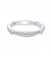 Gabriel & Co. 14k White Gold Victorian Diamond Wedding Band - WB6711W44JJ