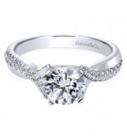 Gabriel & Co. 14k White Gold Contemporary Twisted Engagement Ring - ER10951W44JJ