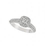 Jewelmi Custom 14k White Gold Halo Diamond Engagement Ring