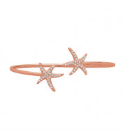 Jewelmi Custom 14k Rose Gold Diamond Bangle Bracelet