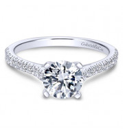 Gabriel & Co. 14k White Gold Contemporary Straight Engagement Ring - ER7224W44JJ