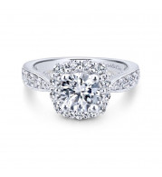 Gabriel & Co. 14k White Gold Entwined Halo Engagement Ring - ER12840R4W44JJ