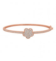 Jewelmi Custom 14k Rose Gold Diamond Bangle Bracelet