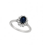 Jewelmi Custom 14k White Gold Sapphire Diamond Ring