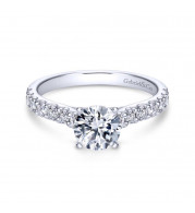 Gabriel & Co. 14k White Gold Contemporary Straight Engagement Ring - ER6703W44JJ