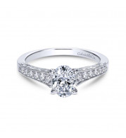 Gabriel & Co. 14k White Gold Victorian Straight Engagement Ring - ER8805W44JJ