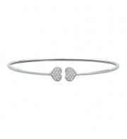 Jewelmi Custom 14k White Gold Diamond Bangle Bracelet