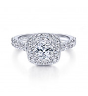 Gabriel & Co. 14k White Gold Contemporary Halo Engagement Ring - ER14297W44JJ