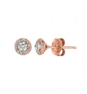Jewelmi Custom 14k Rose Gold Diamond Earrings