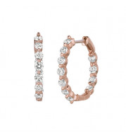 Jewelmi Custom 14k Rose Gold Diamond Hoop Earrings