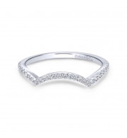 Gabriel & Co. 14k White Gold Contemporary Curved Wedding Band - WB7804W44JJ