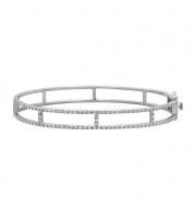 Jewelmi Custom 14k White Gold Diamond Bangle Bracelet