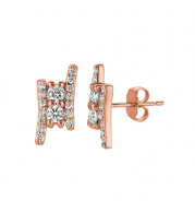 Jewelmi Custom 14k Rose Gold Diamond Earrings