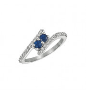 Jewelmi Custom 14k White Gold Sapphire Diamond Ring
