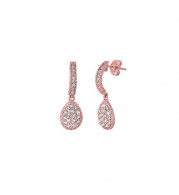 Jewelmi Custom 14k Rose Gold Diamond Hoop Earrings
