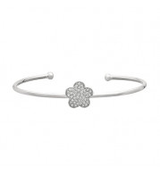 Jewelmi Custom 14k White Gold Diamond Bangle Bracelet