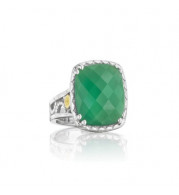 Tacori Sterling Silver Crescent Embrace Gemstone Men's Ring - SR12827