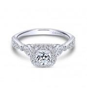 Gabriel & Co. 14k White Gold Victorian Halo Engagement Ring - ER11312S2W44JJ