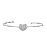Jewelmi Custom 14k White Gold Diamond Bangle Bracelet