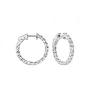 Jewelmi Custom 14k White Gold Diamond Hoop Earrings