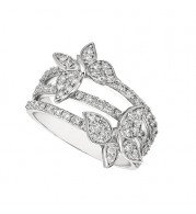 Jewelmi Custom 14k White Gold Diamond Butterfly Ring