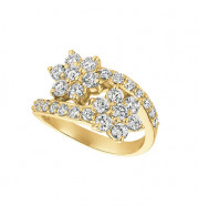 Jewelmi Custom 14k Yellow Gold Diamond Flower Ring