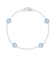 Tacori Sterling Silver Crescent Embrace Gemstone Women's Bracelet - SB22802