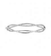 Jewelmi Custom 14k White Gold Diamond Bangle Bracelet