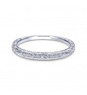Gabriel & Co. 14k White Gold Victorian Diamond Wedding Band - WB11827R4W44JJ